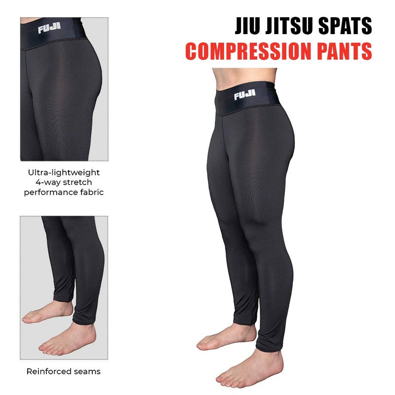 FUJI Womens Baseline V2 Jiu Jitsu Spats Compression Pants, Black, WXS, Black, WXS - Image 4